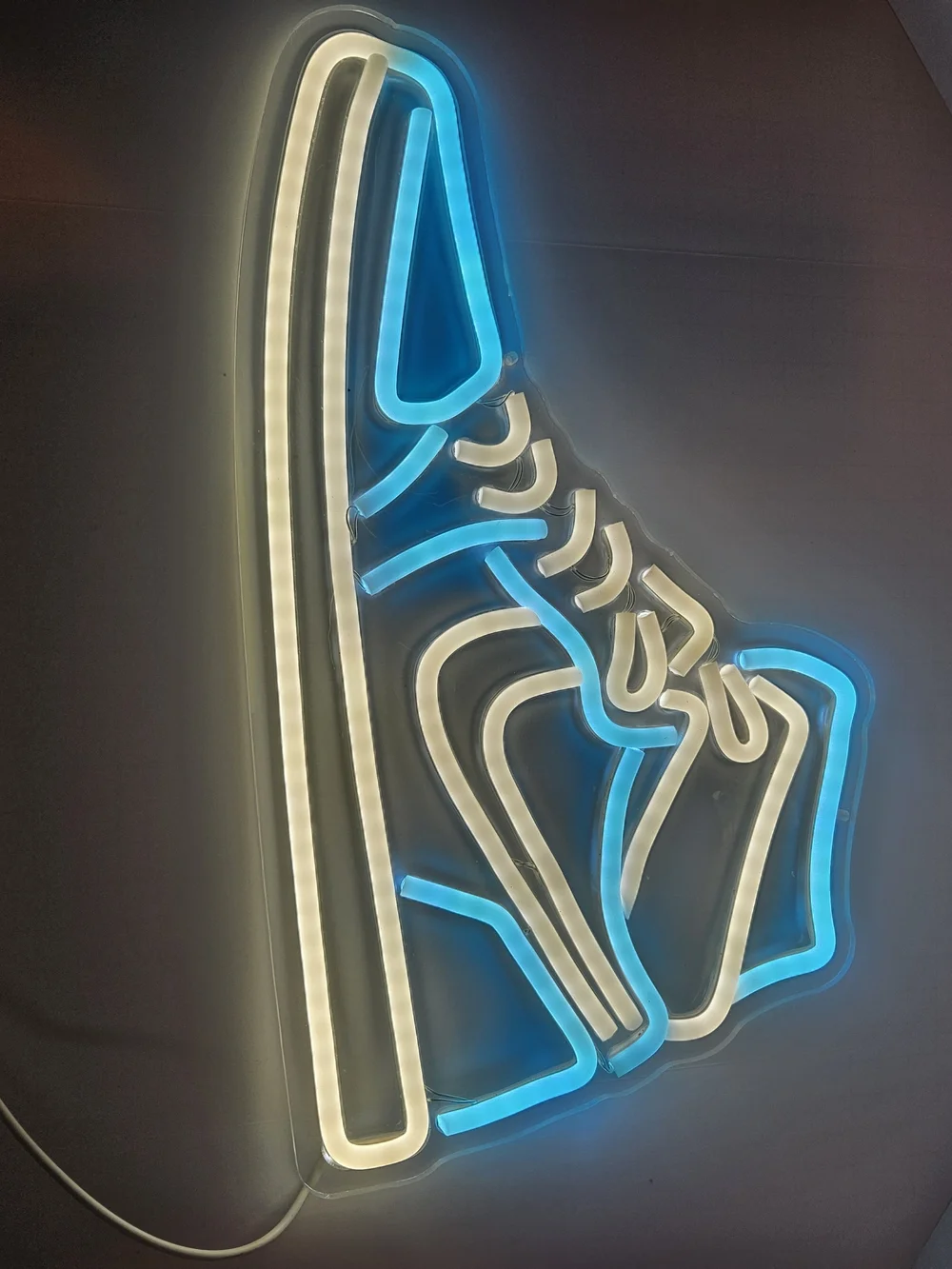 Neon Sneaker Wall Sign - Blue & Warm White